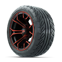 GTW Spyder Red/Black 14 in Wheels with 225/40-R14 Fusion GTR Street Tires – Full Set (LIFT REQD)