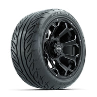 GTW Raven Off-Road Matte Black/Ball Milled 14 in Wheels with 225/40-R14 Fusion GTR Street Tires – Full Set (LIFT REQD)