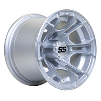 Wheel, Spyder 10x7 Silver Brush W/SS Cap