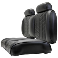 FRONT SEAT CUSHIONS, AVIATOR CC PREC/TEMPO BLACK