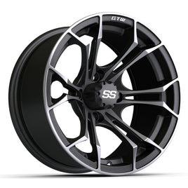 Wheel, Spyder 14x7 Matte Mach/Gray W/SS Cap