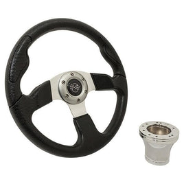 STEERING WHEEL KIT,  BLACK/SPORT 13.5 W/CHROME ADAPTER, YAMA