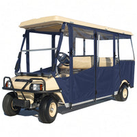 6-Passenger DoorWorks hinged door enclosure in Navy Blue (special order color) on Club Car Villager 6