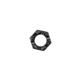 CASTLE NUT, HEX, M12 X 1.25, BLACK