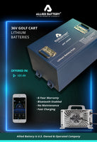 ALLIED "BIG BANK" 36V LITHIUM BATTERY PACKAGE 105AH - GOLF AND UTV
