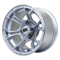 Wheel, Spyder 12x7 Silver Brush W/SS Cap