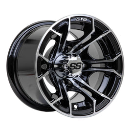 Wheel, Spyder 10x7 Black/Machined W/SS Cap