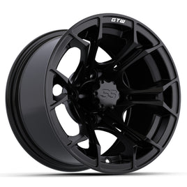 Wheel, Spyder 12x7 Matte Black W/SS Cap