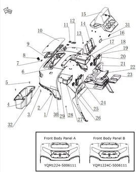 4 Passenger Kandi Kruiser Pro Forward OEM Front Trim