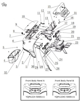 4 & 6 Passenger Kandi Kruiser Pro OEM Front Trim