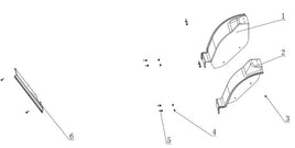 2/4 Passenger OG Kandi Kruiser OEM Fender Splash Shield Assembly