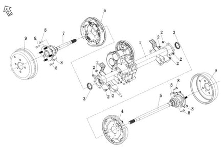REAR AXLE AND BRAKE diagram