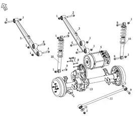REAR AXLE, MOTOR & SUSPENSION diagram