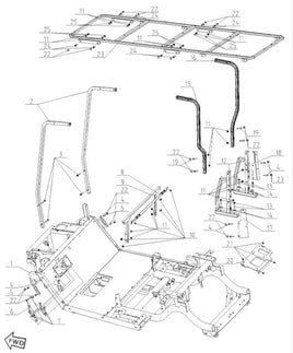 4 Passenger Kandi Kruiser Pro OEM Frame Assy
