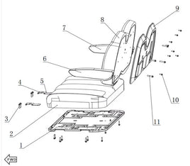 4 & 6 Passenger Kandi Kruiser Pro OEM Front Seat