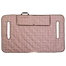Golf car seat blanket, Heritage tan/red plaid