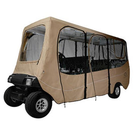 Deluxe golf car enclosure, extra long roof, six-person car,