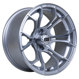 Wheel, Spyder 15x7 Silver Brush W/SS Cap