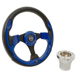 STEERING WHEEL KIT, BLUE/RALLY 12.5 W/CHROME ADAPTER, YAMAHA