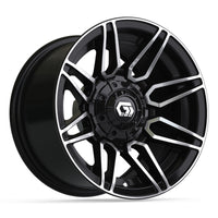 WHEEL, STEALTH 12X7 BLACK/MACHINE W CLEAR TINT