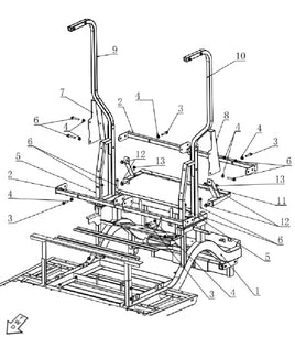 6 Passenger OG Kandi Kruiser OEM Rear Seat Frame