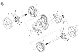 REAR AXLE AND BRAKE diagram