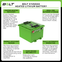 Bolt Yamaha G19-G22, 51V 60AH Heated Pro
