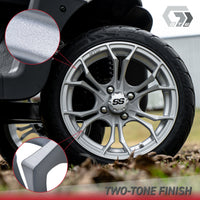Wheel, Spyder 12x7 Silver Brush W/SS Cap