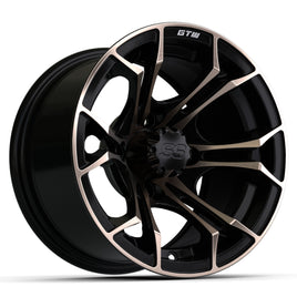 Wheel, Spyder 12x7 Matte Black/Bronze W/SS Cap