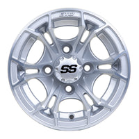 Wheel, Spyder 10x7 Silver Brush W/SS Cap