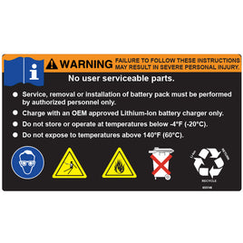DECAL, WARNING, LI-ION BATTERY