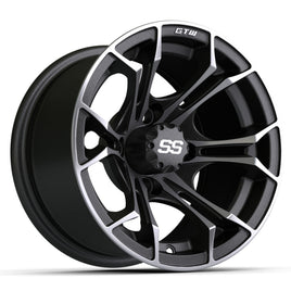 Wheel, Spyder 12x7 Matte Mach/Gray W/SS Cap