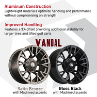 Wheel, Vandal 12x7 Matte Black/Machined