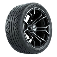 GTW Spyder Machined/Black 14 in Wheels with 205/40-14 Fusion GTR Steel Belted Tires – Full (LIFT REQD)