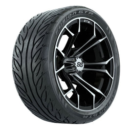 GTW Spyder Machined/Black 14 in Wheels with 205/40-14 Fusion GTR Steel Belted Tires – Full (LIFT REQD)