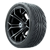 GTW Spyder Machined/Black 14 in Wheels with 205/40-14 Fusion GTR Steel Belted Tires – Full (LIFT REQD)
