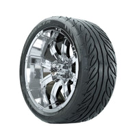 14” GTW Tempest Chrome Wheels with Fusion GTR Street Tires – Set of 4