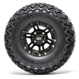 Set of 4 GTW Specter Matte Black Wheels with Predator A-T Tires - 10 Inch (LIFT REQD)
