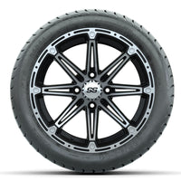 Set of (4) 14 in GTW Element Golf Cart Wheels with 225/30-14 Mamba Street Tires