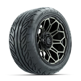 GTW Bravo Matte Bronze 14 in Wheels with 225/40-R14 Fusion GTR Street Tires – Full Set (LIFT REQD)
