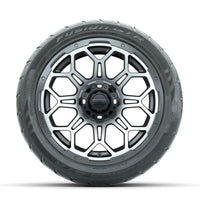 GTW Bravo Machined/Matte Grey 14 in Wheels with 225/40-R14 Fusion GTR Street Tires – Full Set (LIFT REQD)