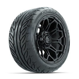 GTW Bravo Matte Black 14 in Wheels with 225/40-R14 Fusion GTR Street Tires – Full Set (LIFT REQD)