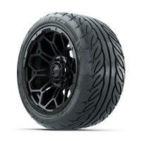 GTW Bravo Matte Black 14 in Wheels with 225/40-R14 Fusion GTR Street Tires – Full Set (LIFT REQD)
