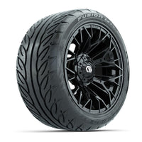 GTW Stellar Matte Black 14 in Wheels with 225/40-R14 Fusion GTR Street Tires – Full Set (LIFT REQD)