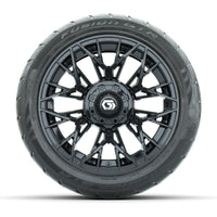 GTW Stellar Matte Black 14 in Wheels with 225/40-R14 Fusion GTR Street Tires – Full Set (LIFT REQD)