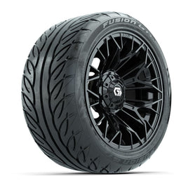 GTW Stellar Matte Black 14 in Wheels with 225/40-R14 Fusion GTR Street Tires – Full Set (LIFT REQD)