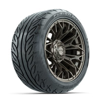 GTW Stellar Matte Bronze 14 in Wheels with 225/40-R14 Fusion GTR Street Tires – Full Set (LIFT REQD)