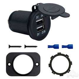 ACC-0097 - Power Socket, USB Dual Port 1A/2.1A 12-48V