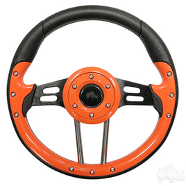 ACC-SW125 - RHOX Steering Wheel, Aviator 4 Orange Grip/Black Spokes 13" Diameter