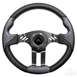ACC-SW130 - RHOX Steering Wheel, Aviator 5 Carbon Fiber Grip/Black Spokes 13" Diameter